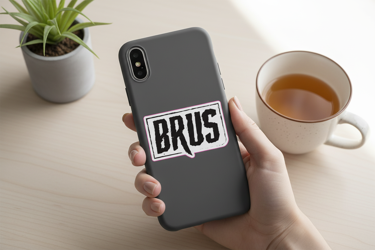 BRUS Sticker on Phone Case